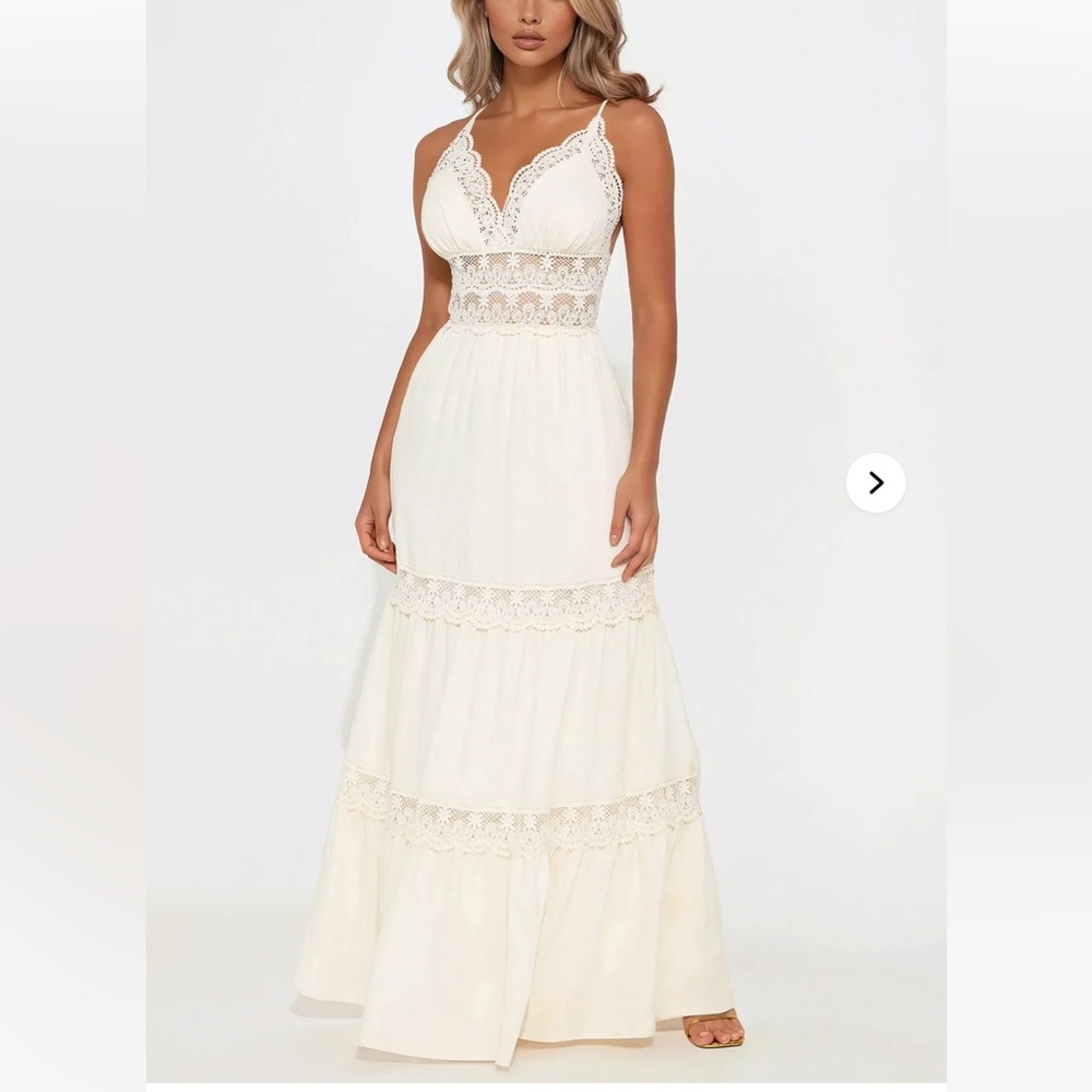 Take care maxi dress cream Fashionova